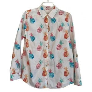 Chico's No-Iron Pineapple Hardware Shirt